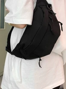 男士極簡雙口袋腰包胸包,禮品適用於父親