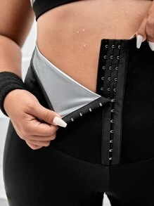 Easithlete Plus Hook And Eye Sports Shorts, Biker Shorts - Black - View 3