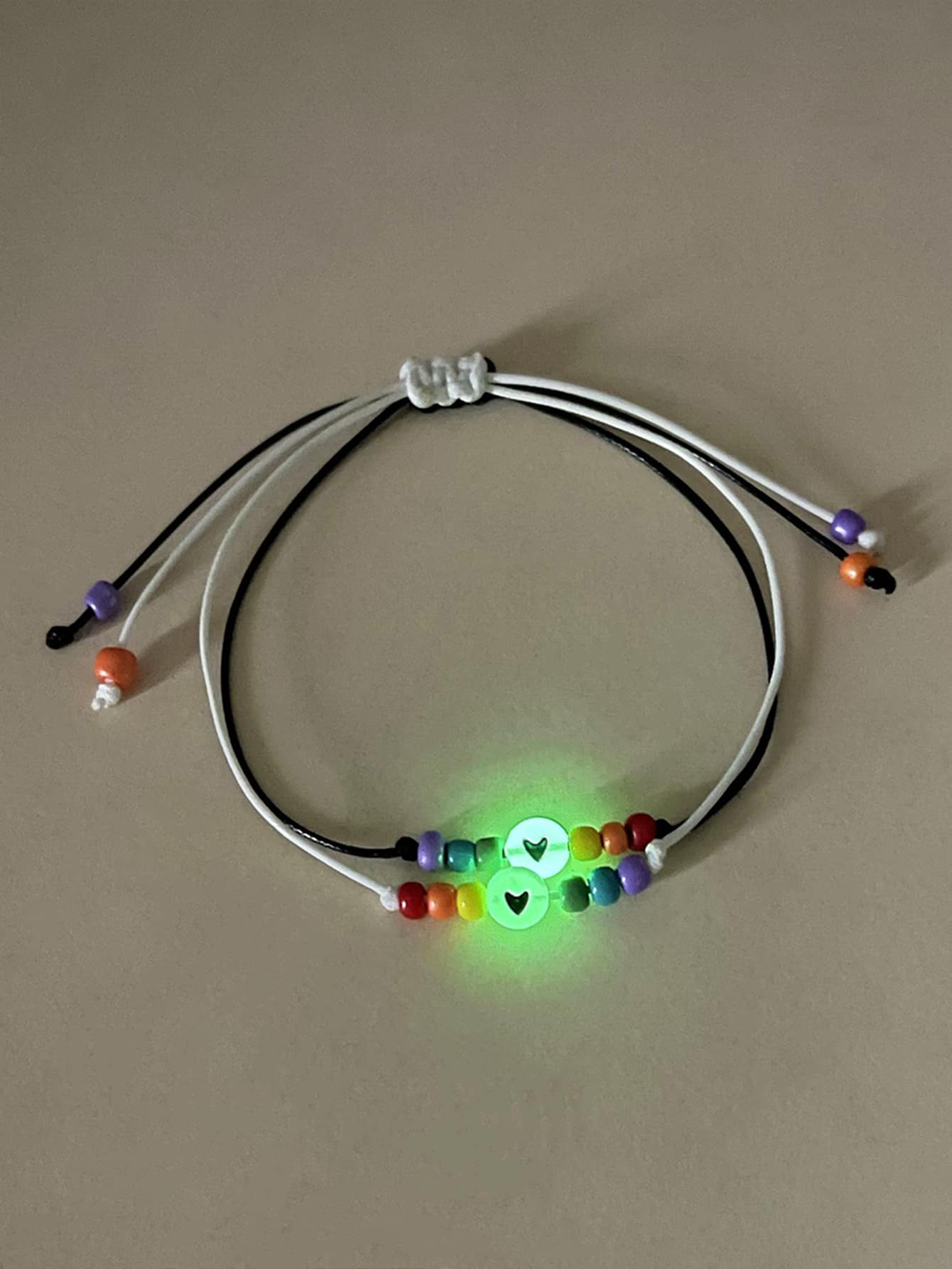 ATLVXJL 2 chiếc Vòng tay trang trí hạt phát sáng trong bóng tối dành cho nam giới thời trang và phổ biến Phong cách Punk Hip Pop để làm quà tặng trang sức và cho vẻ ngoài sành điệu - Nhiều màu - Xem 1