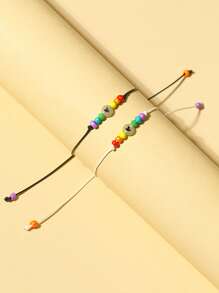 ATLVXJL 2 chiếc Vòng tay trang trí hạt phát sáng trong bóng tối dành cho nam giới thời trang và phổ biến Phong cách Punk Hip Pop để làm quà tặng trang sức và cho vẻ ngoài sành điệu - Nhiều màu - Xem 2