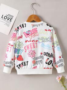 Áo nỉ bé gái Lá thư Giải trí - trắng - Xem 2