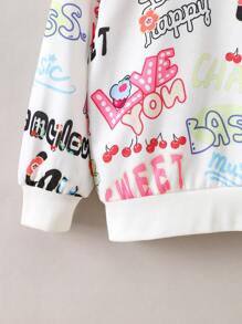 Áo nỉ bé gái Lá thư Giải trí - trắng - Xem 4