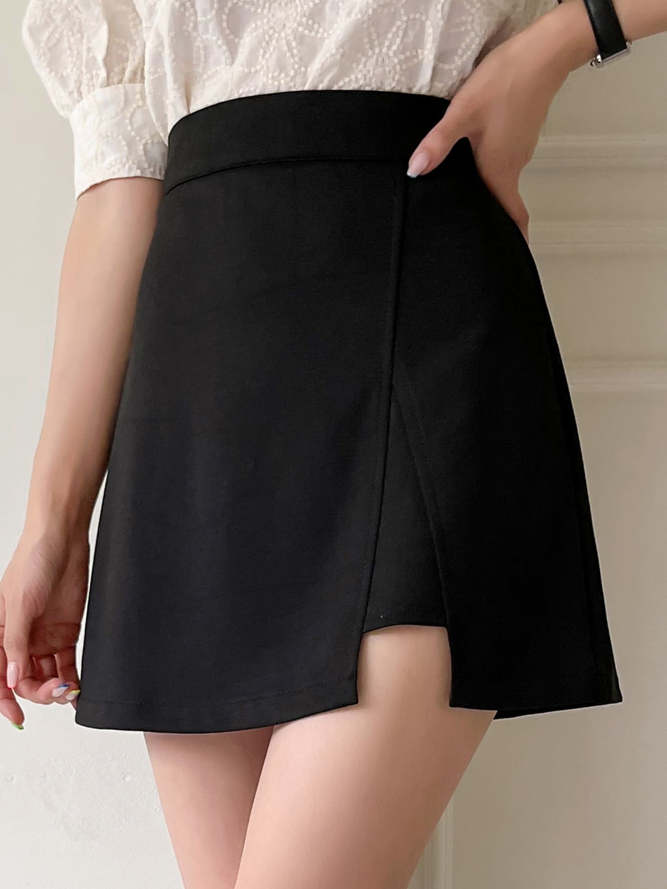 High Waist Asymmetrical Hem Skirt,Back To School Clothes Fall Skirts