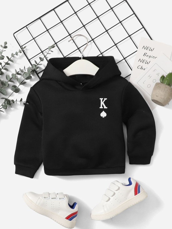 SHEIN Baby Boy Playing Card Print Hoodie SHEIN USA