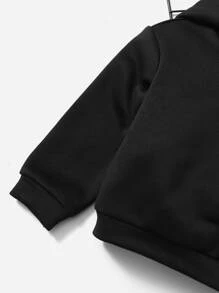 SHEIN Áo nỉ in hình quân bài cho bé trai - màu đen - Xem 5