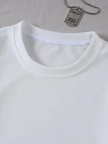 Manfinity 男士標語和人物圖案運動衫 - 白色 - 查看 4