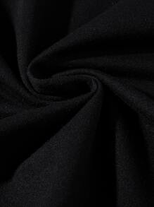 Manfinity Men Slogan & Scenery Print Drop Shoulder Pullover - Black - View 3