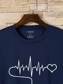 Men Heart And Gamepad Print Tee