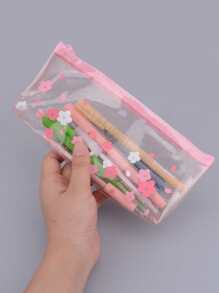 1pc Flower Pattern Random Pencil Case - Multicolor - View 4