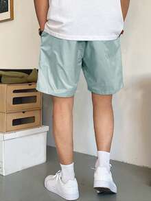 Manfinity Hypemode Men Slant Pockets Drawstring Waist Shorts - Baby Blue - View 2