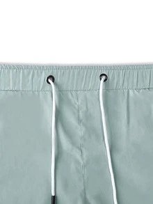 Manfinity Hypemode Men Slant Pockets Drawstring Waist Shorts - Baby Blue - View 3