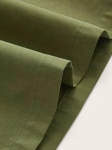 SHEIN EZwear 拉鏈門襟翻蓋口袋工裝裙