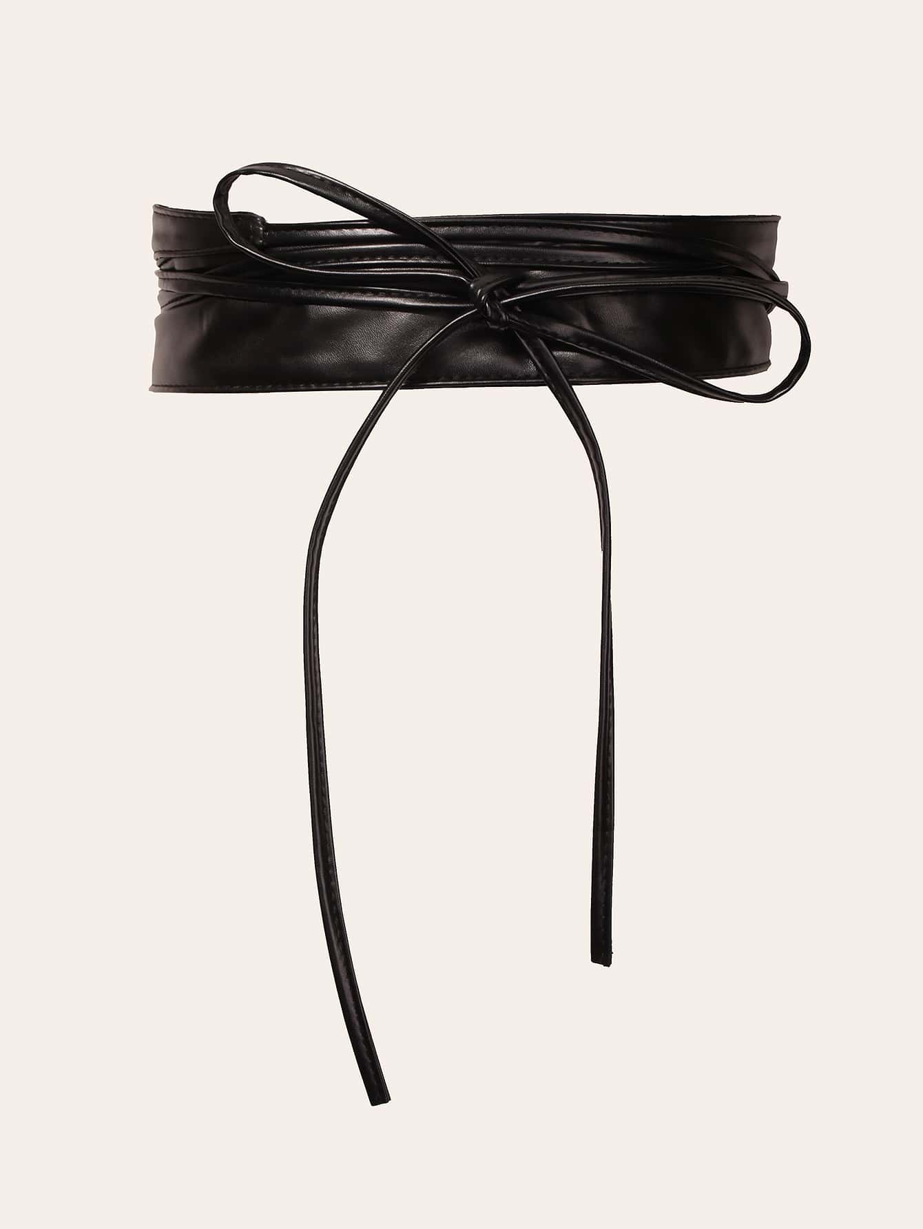 1pc Women Bow Tie Wide Belt Halloween Summer, School - Black - View 1