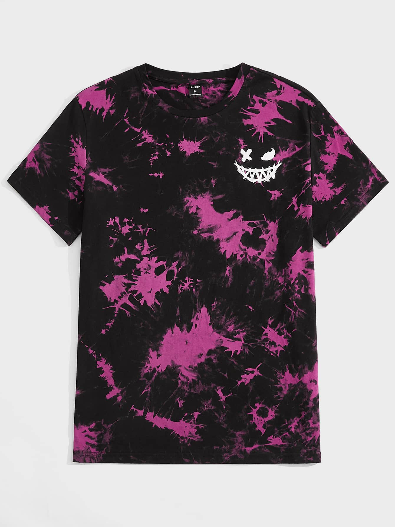 GENTILAND Men Cotton Cartoon Print Tie Dye Tee - Multicolor - View 1