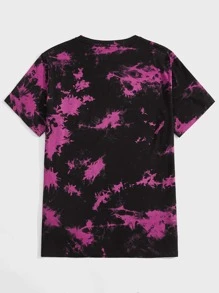 GENTILAND Men Cotton Cartoon Print Tie Dye Tee - Multicolor - View 2