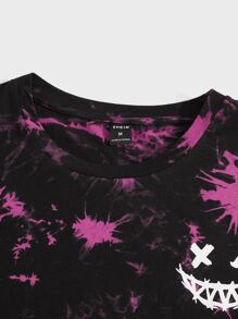 GENTILAND Men Cotton Cartoon Print Tie Dye Tee - Multicolor - View 3