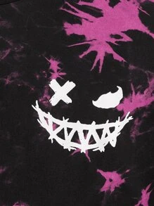 GENTILAND Men Cotton Cartoon Print Tie Dye Tee - Multicolor - View 4