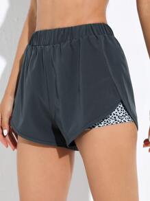 Quần Shorts Thể thao Nữ Báo - Màu xám đen - Xem 4