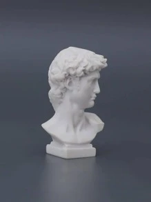 1 pieza Mini estatua de busto griego, réplica pequeña de tallado de figuras y héroes famosos de la Antigua Roma y Grecia, arquitectura e mitología grecorromana histórica, mejor regalo para decoración del hogar - Blanco - Ver 3