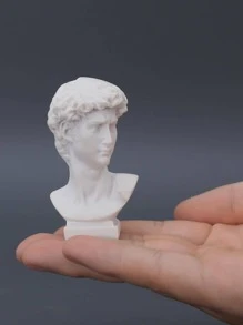 1 pieza Mini estatua de busto griego, réplica pequeña de tallado de figuras y héroes famosos de la Antigua Roma y Grecia, arquitectura e mitología grecorromana histórica, mejor regalo para decoración del hogar - Blanco - Ver 4