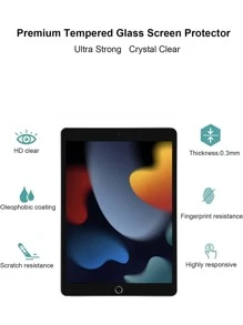 1 pieza Protector de pantalla vidrio templado compatible con iPad - transparente - Ver 4