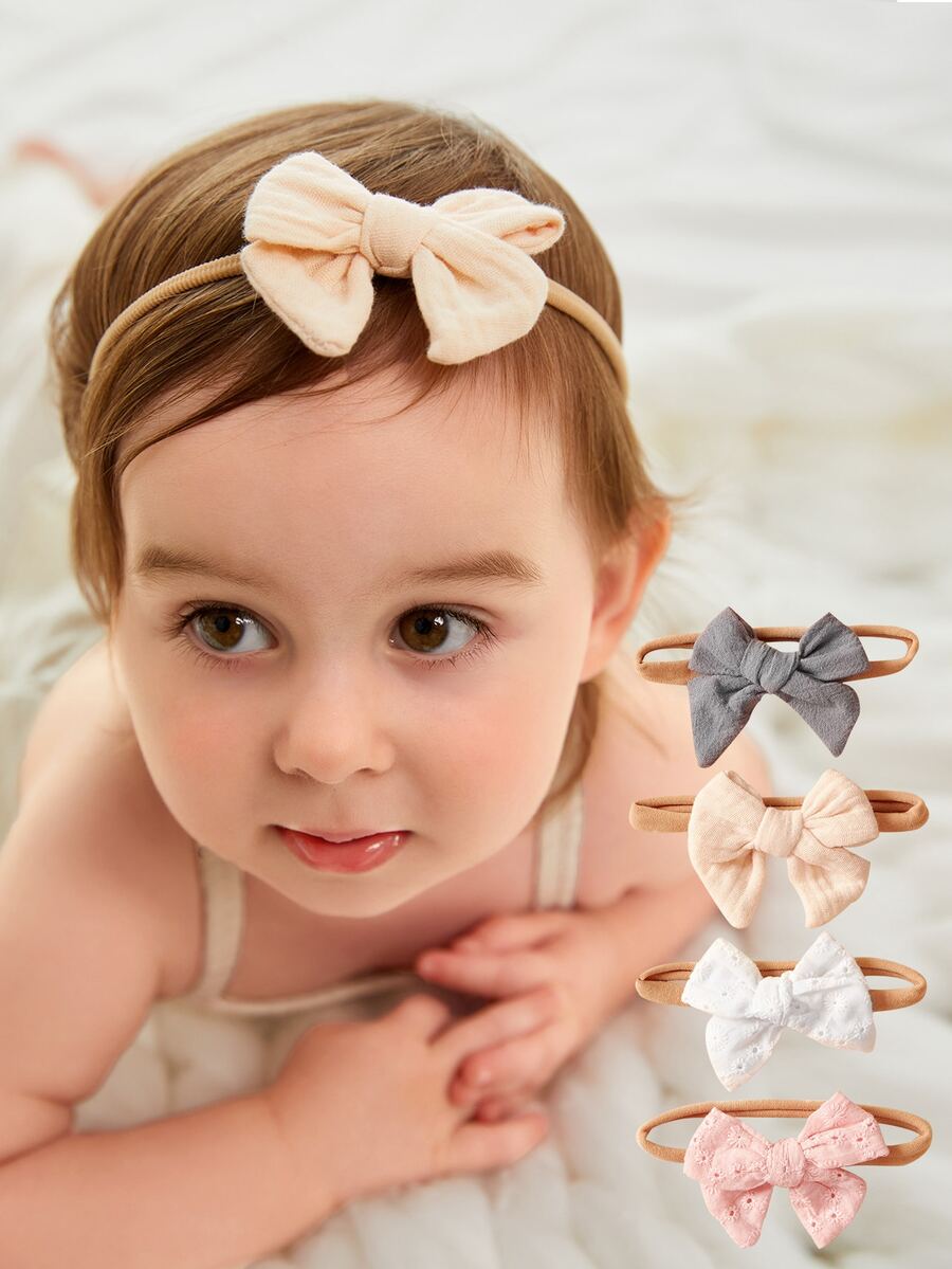 4pcs Baby Bow Decor Headband