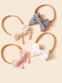 4pcs Baby Bow Decor Headband