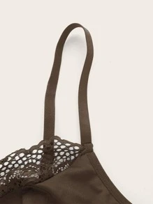 Sujetador con encaje en contraste - Marrón Mocha - Ver 3