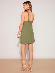 SHEIN BAE Twist Front Cami Dress - Olive Green - View 2