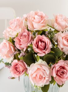 1支人造玫瑰帶5入組頭 - 彩色 - 查看 2