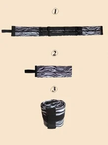 Bolsa de compras con estampado de rayas de cebra - Blanco y Negro - Ver 5