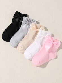 Bebé 5 pares Calcetines con diseño de lazo - Multicolor - Ver 2