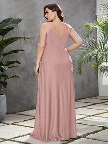 Mulvari Vestido de tirantes unicolor largo - Rosa vieja - Ver 2
