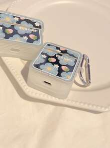 Flower Pattern Mirror Case Compatible With AirPods - Multicolor - View 7