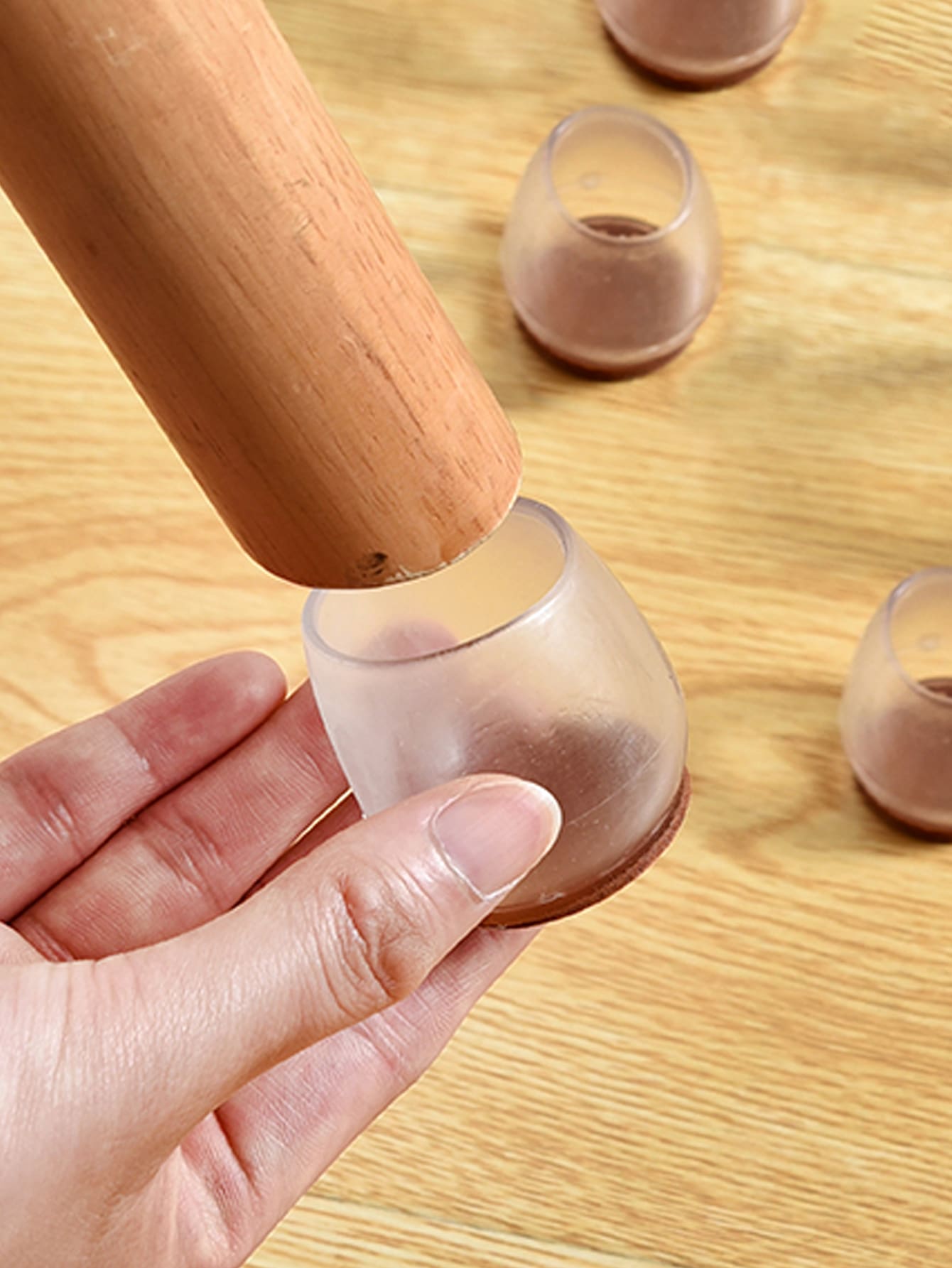 4 cái/bộ Clear Table Foot Pad, TPR Furniture Pad đơn giản cho hộ gia đình - Trong sáng - Xem 1