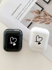 2 chiếc Vỏ họa tiết trái tim Tương thích với AirPods, Không bao gồm Airpods - Đen và trắng - Xem 2