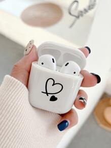 2 chiếc Vỏ họa tiết trái tim Tương thích với AirPods, Không bao gồm Airpods - Đen và trắng - Xem 3