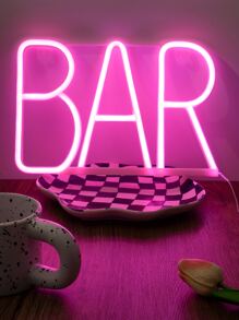 Caja de luz de neón con batería + Uso doble USB, apta para decoración de habitación, decoraciones de fiesta, decoración exterior (no impermeable), decoración de pared, decoración del hogar, luces LED de habitación, luces de neón, luz nocturna, luces de hadas - Rosa - Ver 2