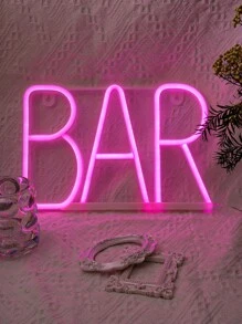 Caja de luz de neón con batería + Uso doble USB, apta para decoración de habitación, decoraciones de fiesta, decoración exterior (no impermeable), decoración de pared, decoración del hogar, luces LED de habitación, luces de neón, luz nocturna, luces de hadas - Rosa - Ver 3