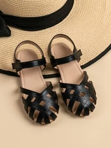 Girls' Soft Sole Comfortable Flat Sandals, Black - Black - View 1