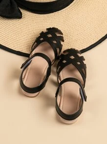 Girls' Soft Sole Comfortable Flat Sandals, Black - Black - View 4