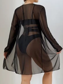 Swim Basics 3 件十字交叉比基尼套裝 - 黑色 - 查看 2