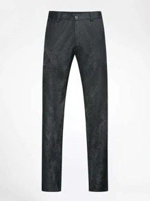 CLOUDSTYLE Men Jacquard Blazer & Suit Trousers Set - Black - View 3