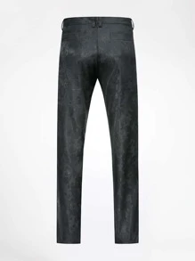 CLOUDSTYLE Men Jacquard Blazer & Suit Trousers Set - Black - View 4