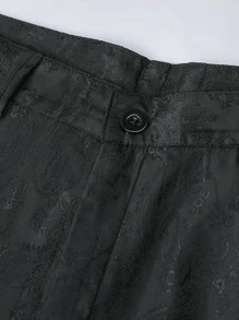 CLOUDSTYLE Men Jacquard Blazer & Suit Trousers Set - Black - View 5