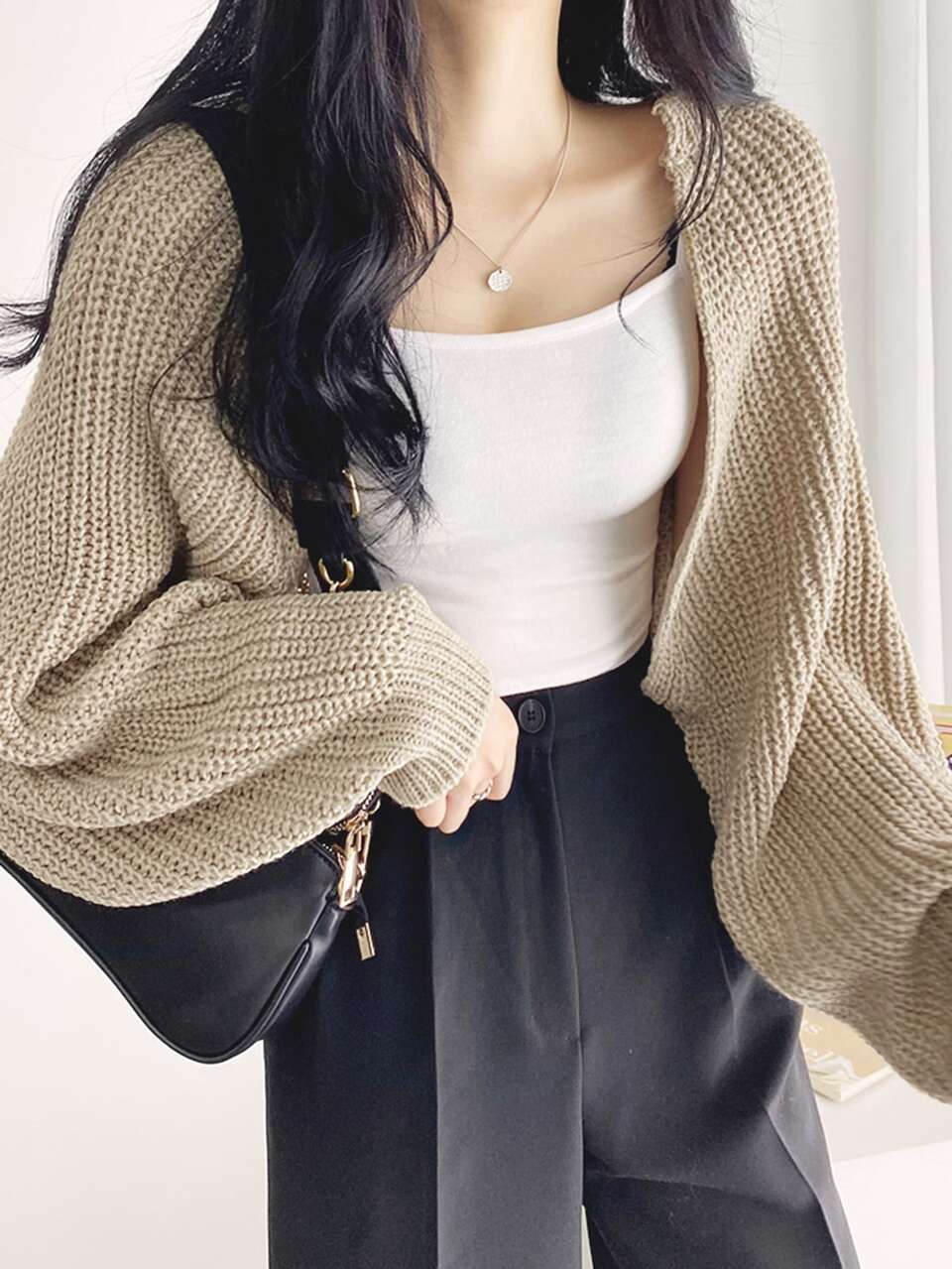 Batwing Sleeve Ribbed Knit Duster Cardigan,Fall Women Clothes