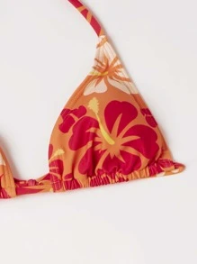 Swim Mod Summer Beach 3 Paquetes De Bikini Microtriangular Floral Y Falda De Playa