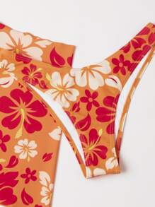 Swim Mod Summer Beach 3 Paquetes De Bikini Microtriangular Floral Y Falda De Playa