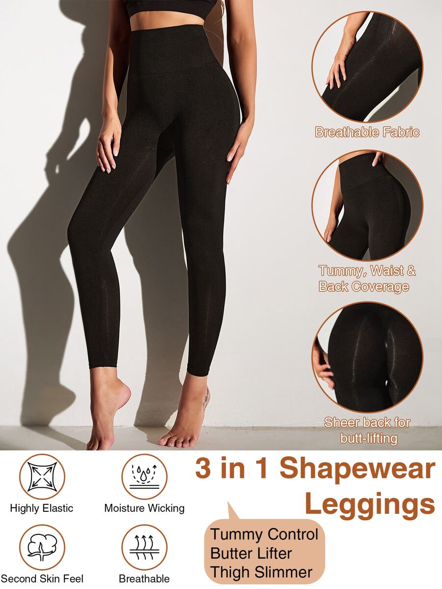 1pc Women's Seamless High Waist Lifting & Shaping Leggings