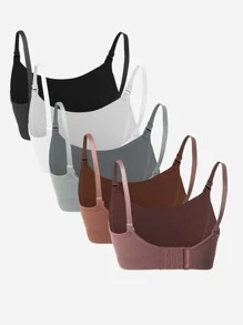 SHEIN Conjunto de 5 Sólidos Sujetadores de Maternidad para Mamá